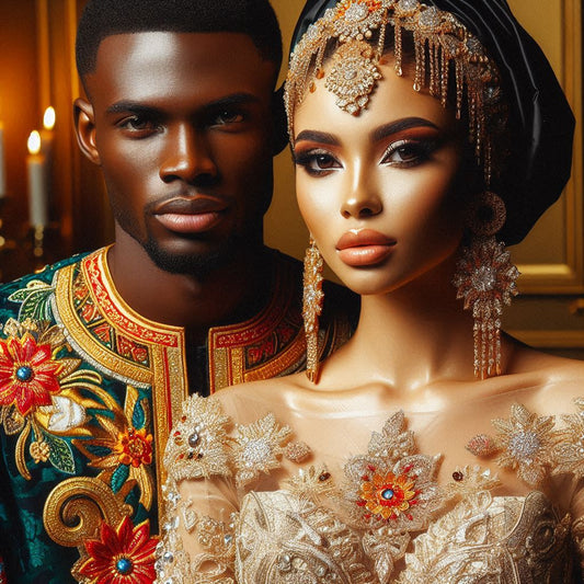 Nigerian Couple at their Wedding Reception Hall.