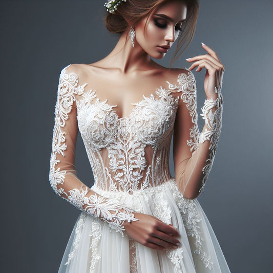 n elegant bride wearing a beautiful wedding dress