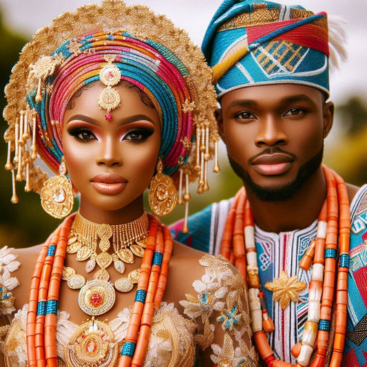 Nigerian Couples in Traditions Attire in New York.