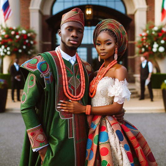 Nigerian couple at reception venue.