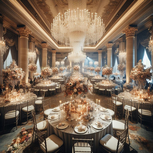a lavish wedding setup at The Astorian in Houston, Texas.