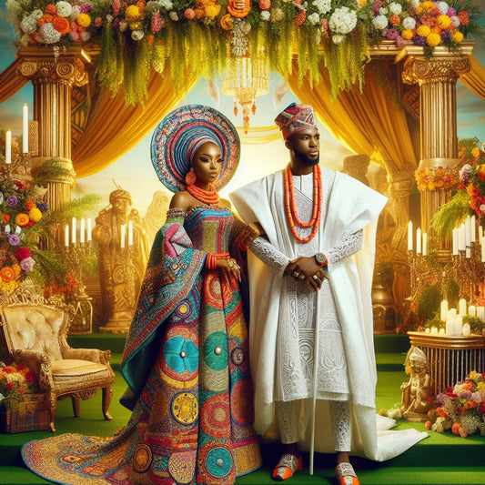 Nigerian couple at their wedding.