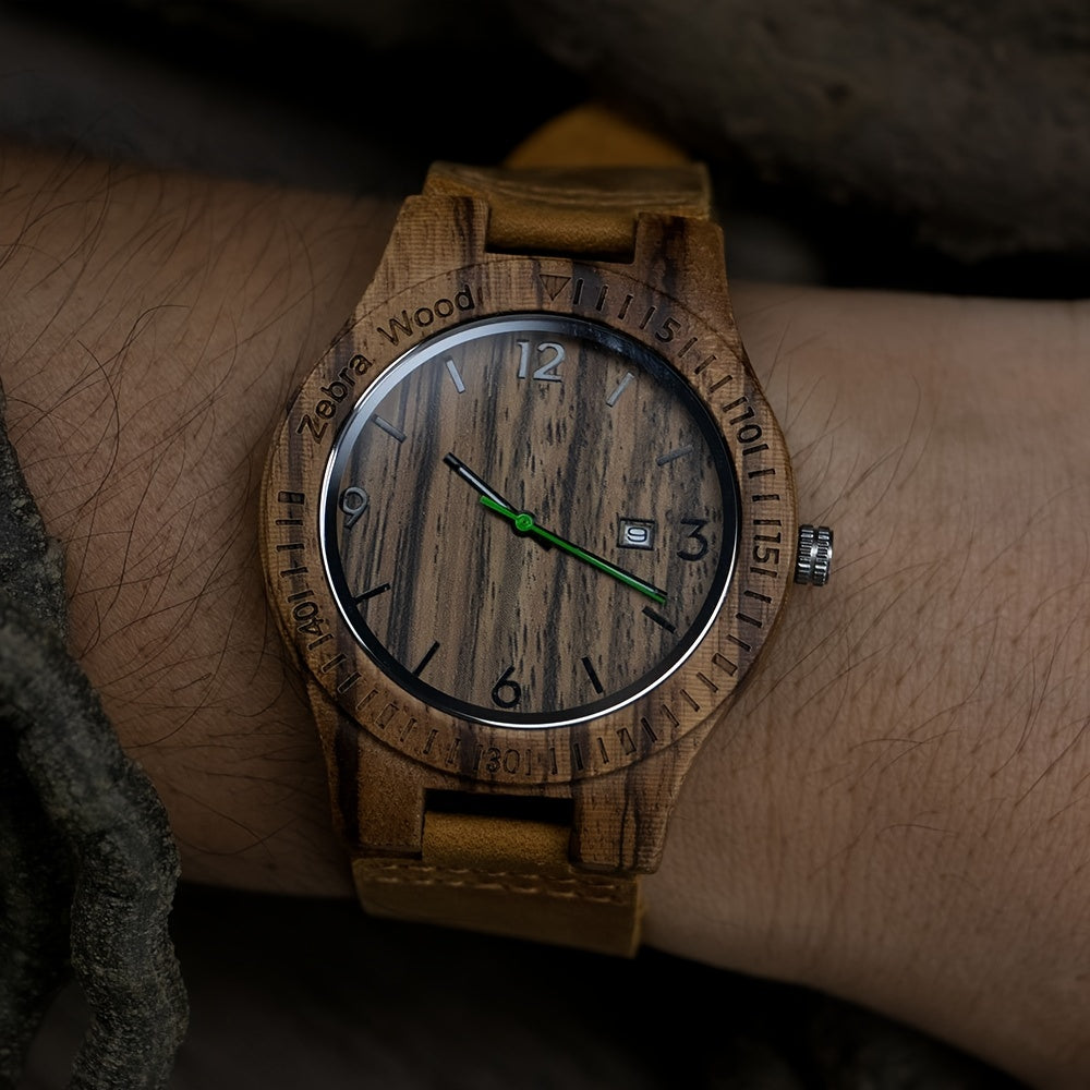 Belt Quartz Wood Watch for Men | Brown