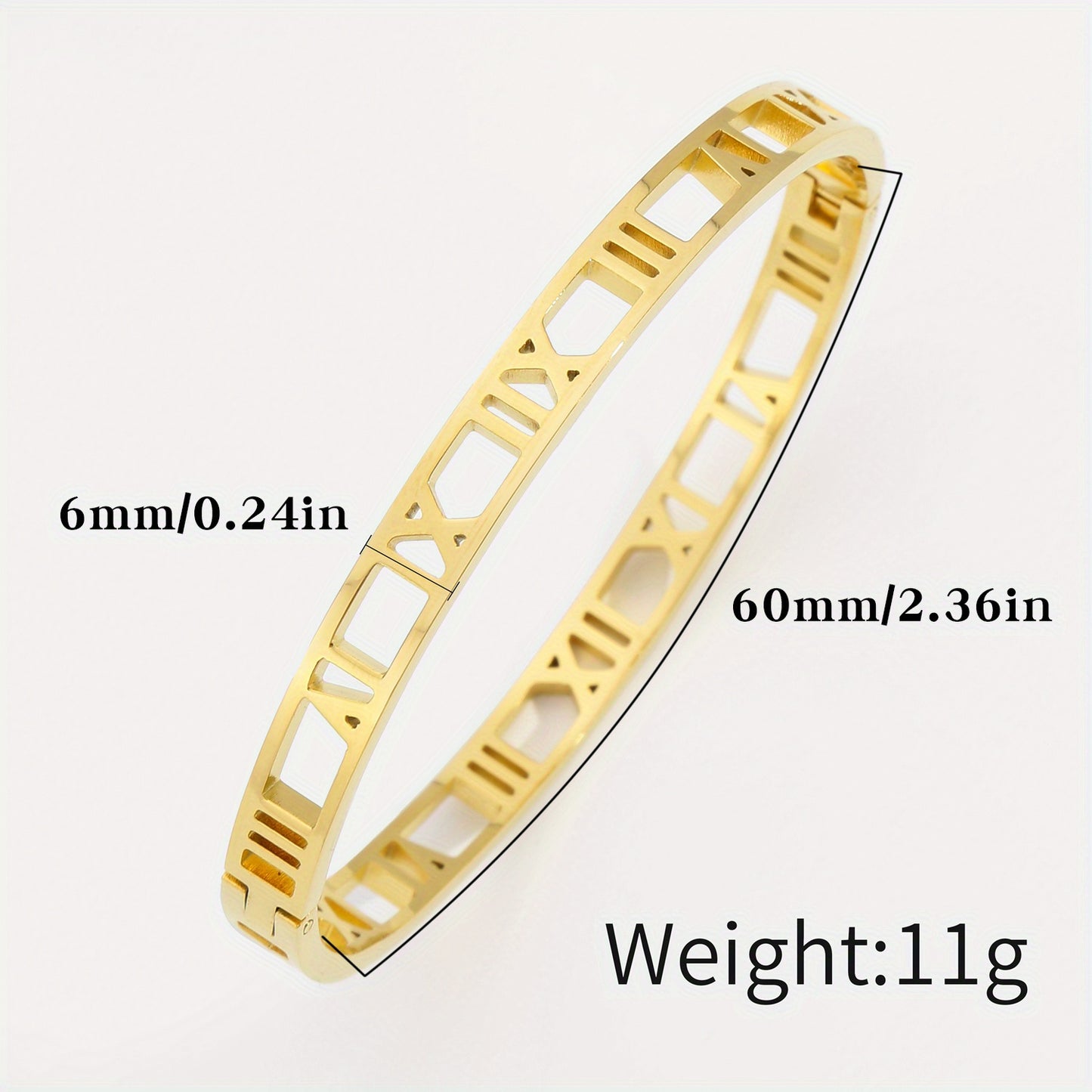 Classic Hollow Roman Numeral Unisex Bracelet.