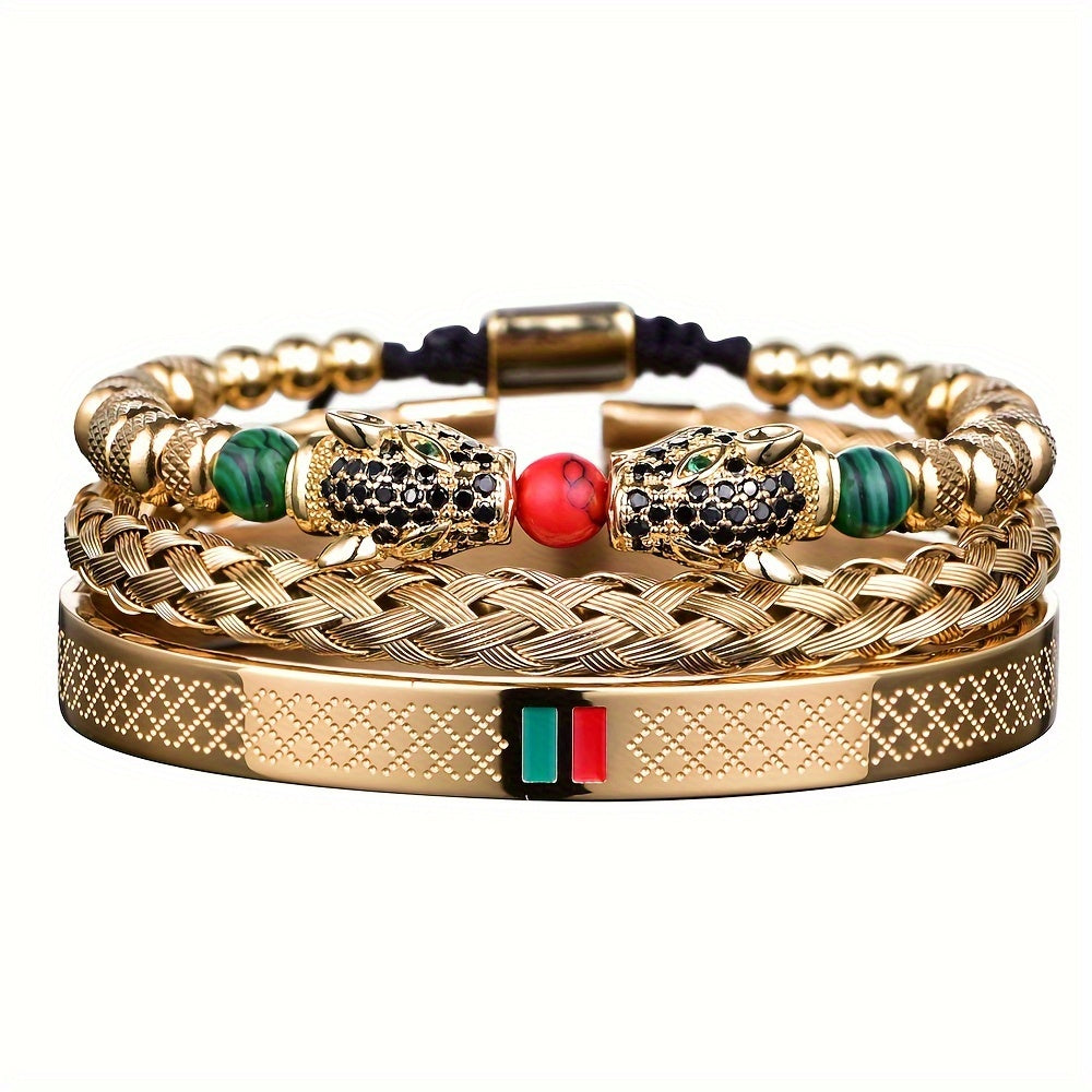 Double Leopard Head Bracelet
