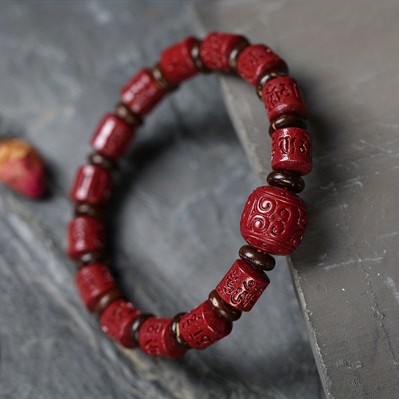 Red men's bracelet, stylish accessory, adjustable wristband, men's fashion jewelry