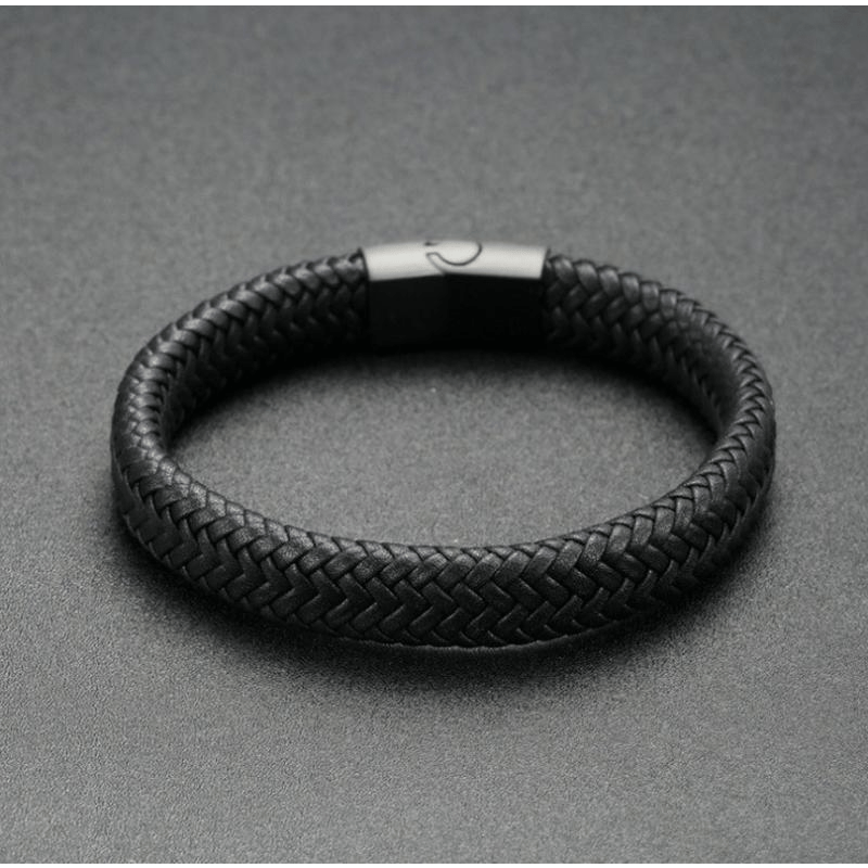 fashion stainless steel and PU leather bracelet