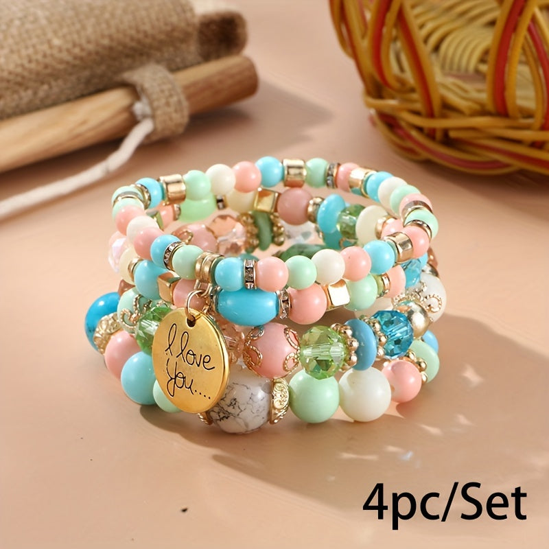 bohemian multilayer bead bracelet