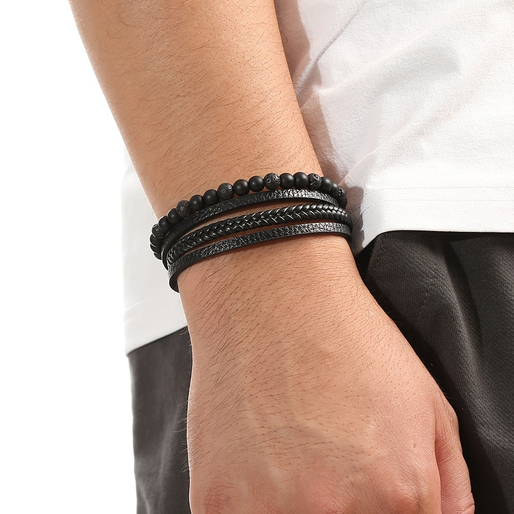 trendy braided leather wristwear