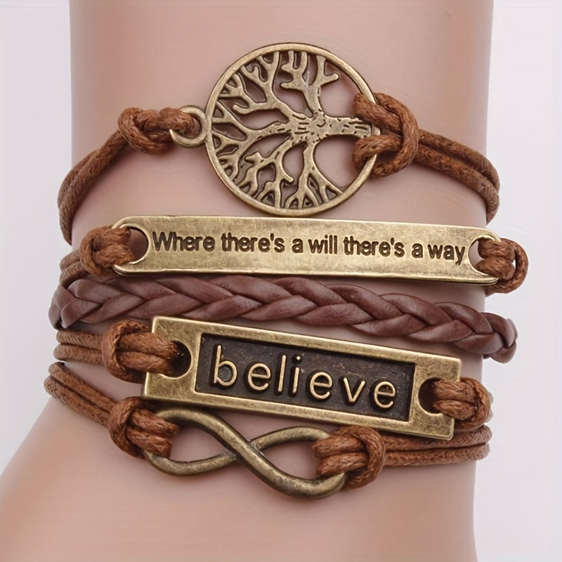 Handwoven bracelet, men's leather bracelet, vintage accessory, meaningful gift, stylish men's accessory