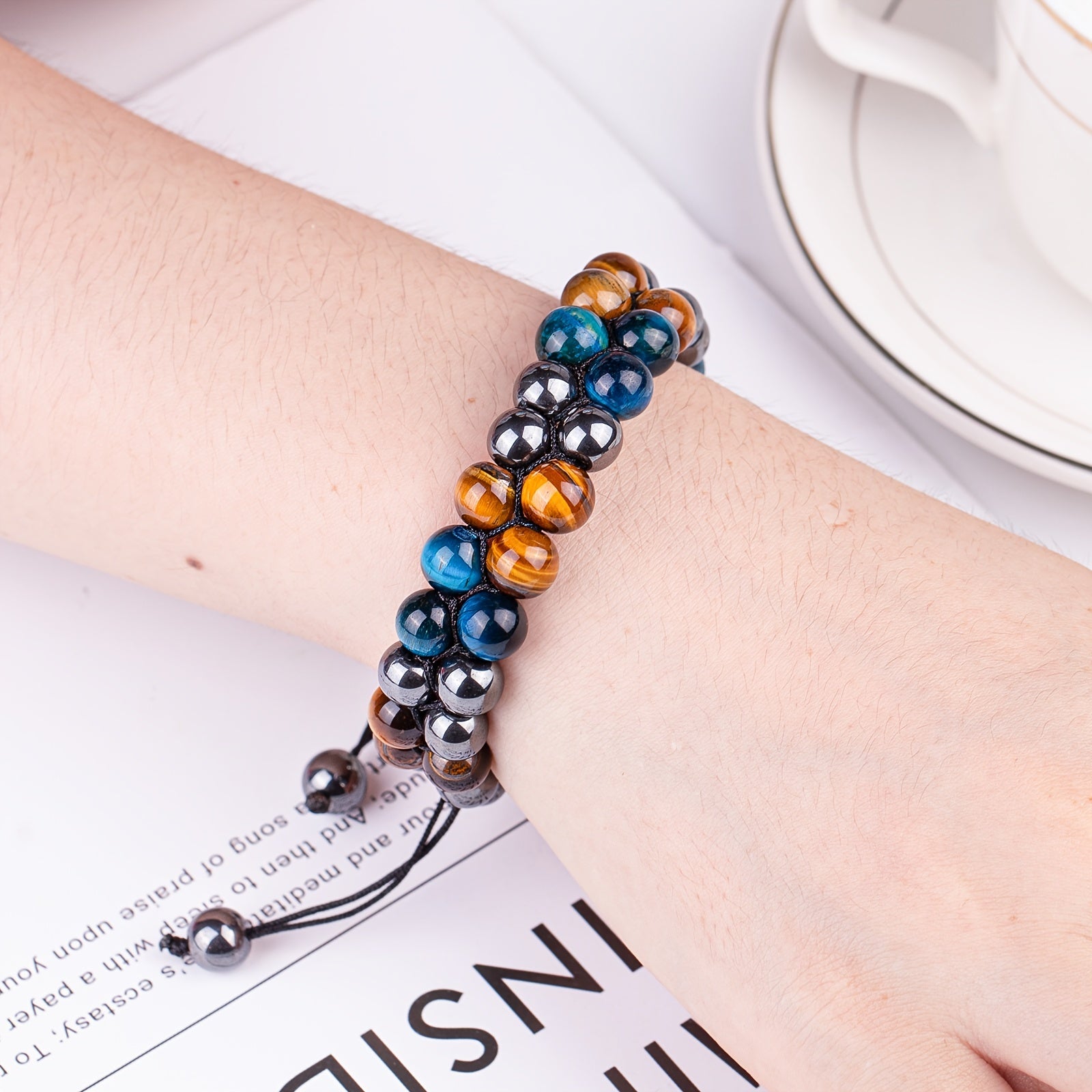 Black Beaded Bracelet for Men | Chroma Variety