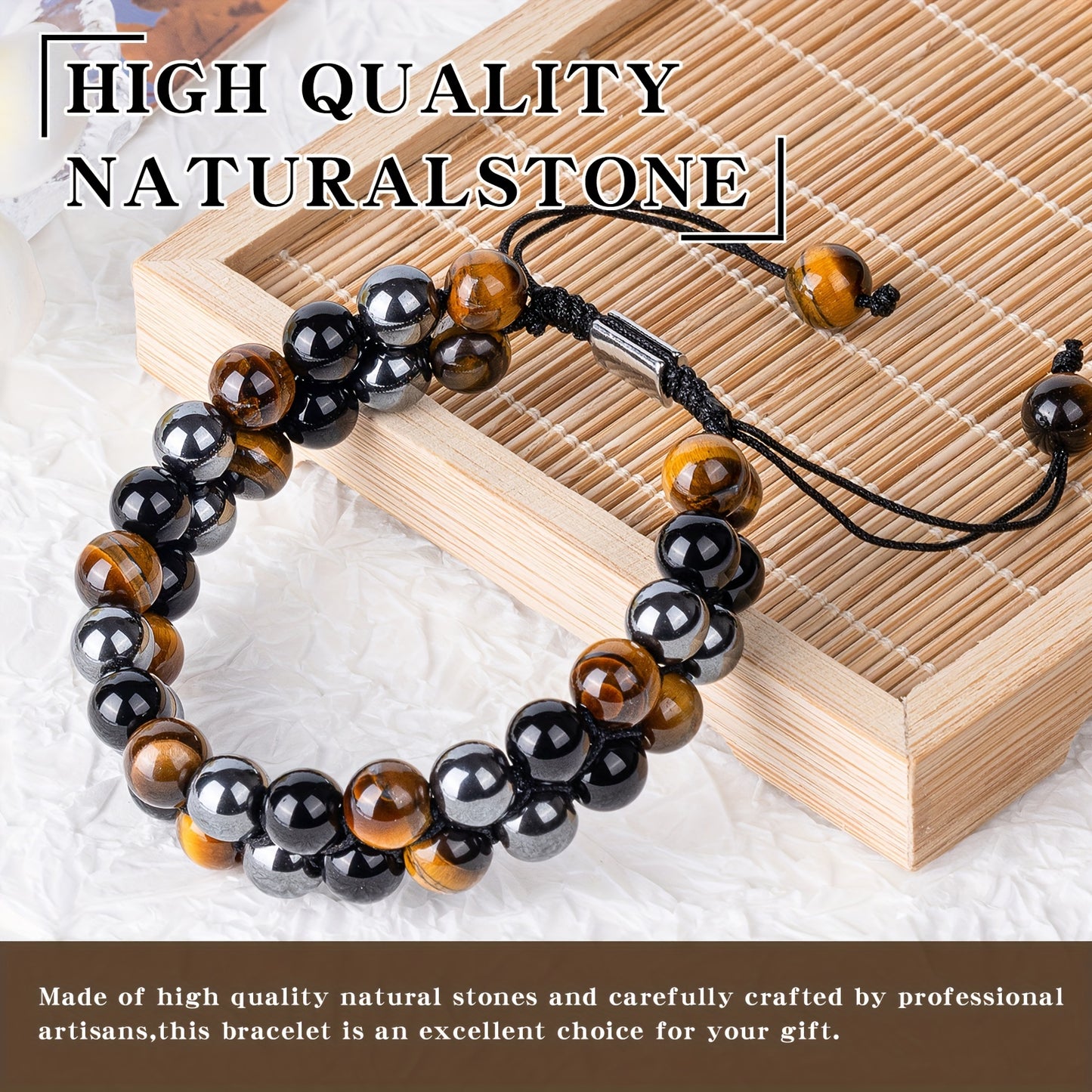 Hematite Bead Bracelet for Men