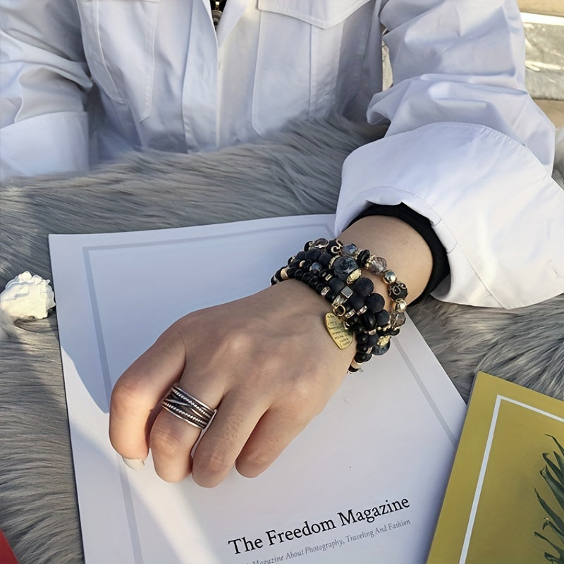 bohemian multilayer bead bracelet