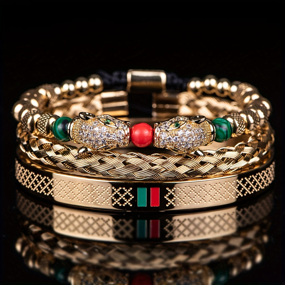 Double Leopard Head Bracelet