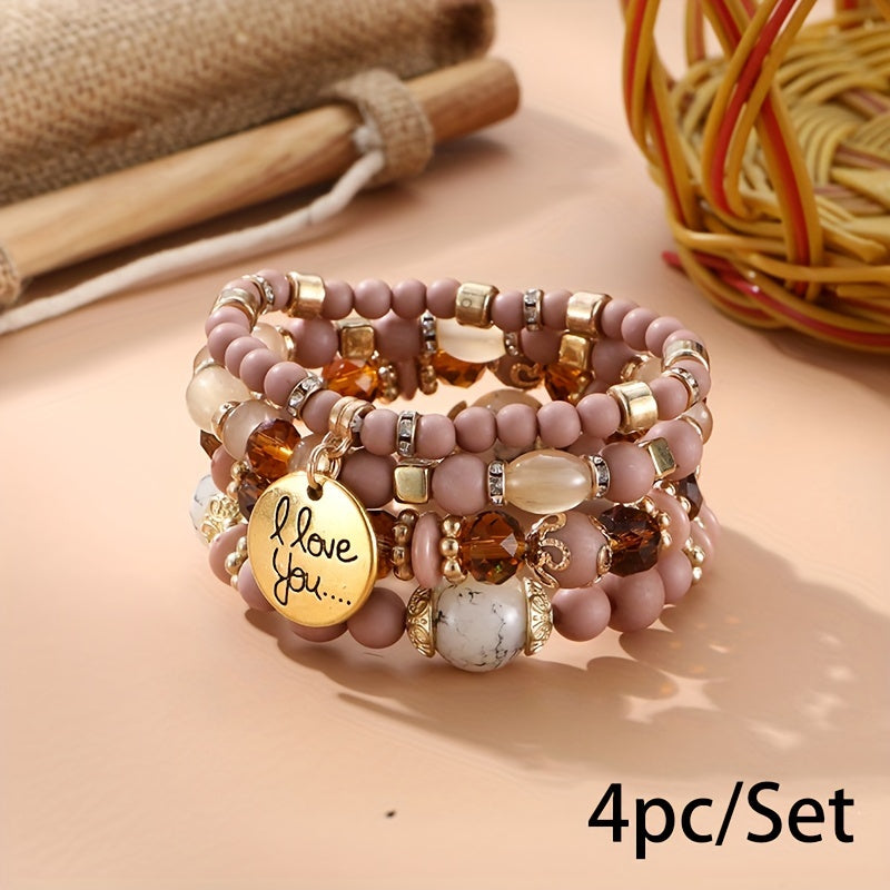 bohemian multilayer bead bracelet