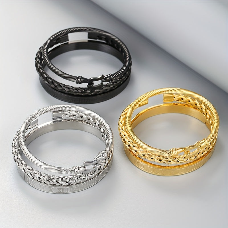 Fashion bracelet with hook closure, Roman-inspired luxury design bracelet, Sophisticated accessory for trendsetters