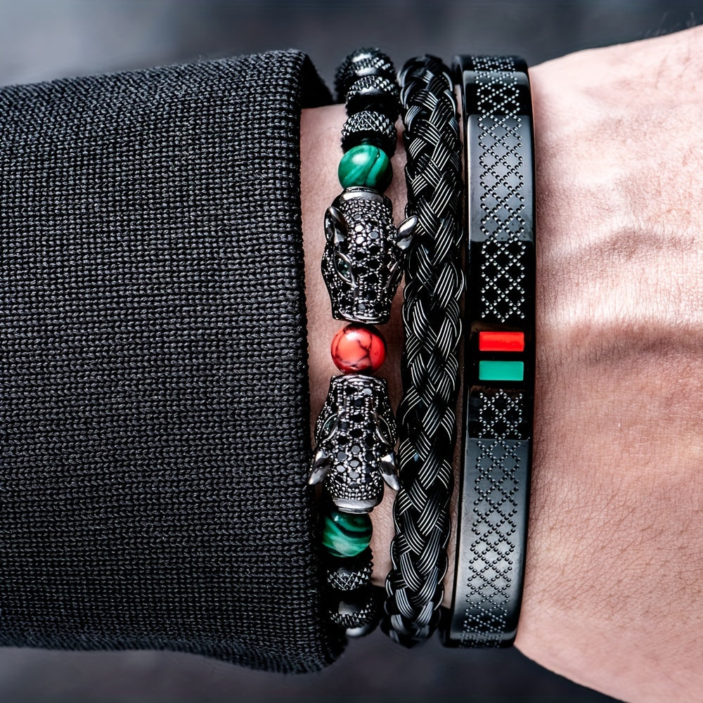 Double Leopard Head Bracelet