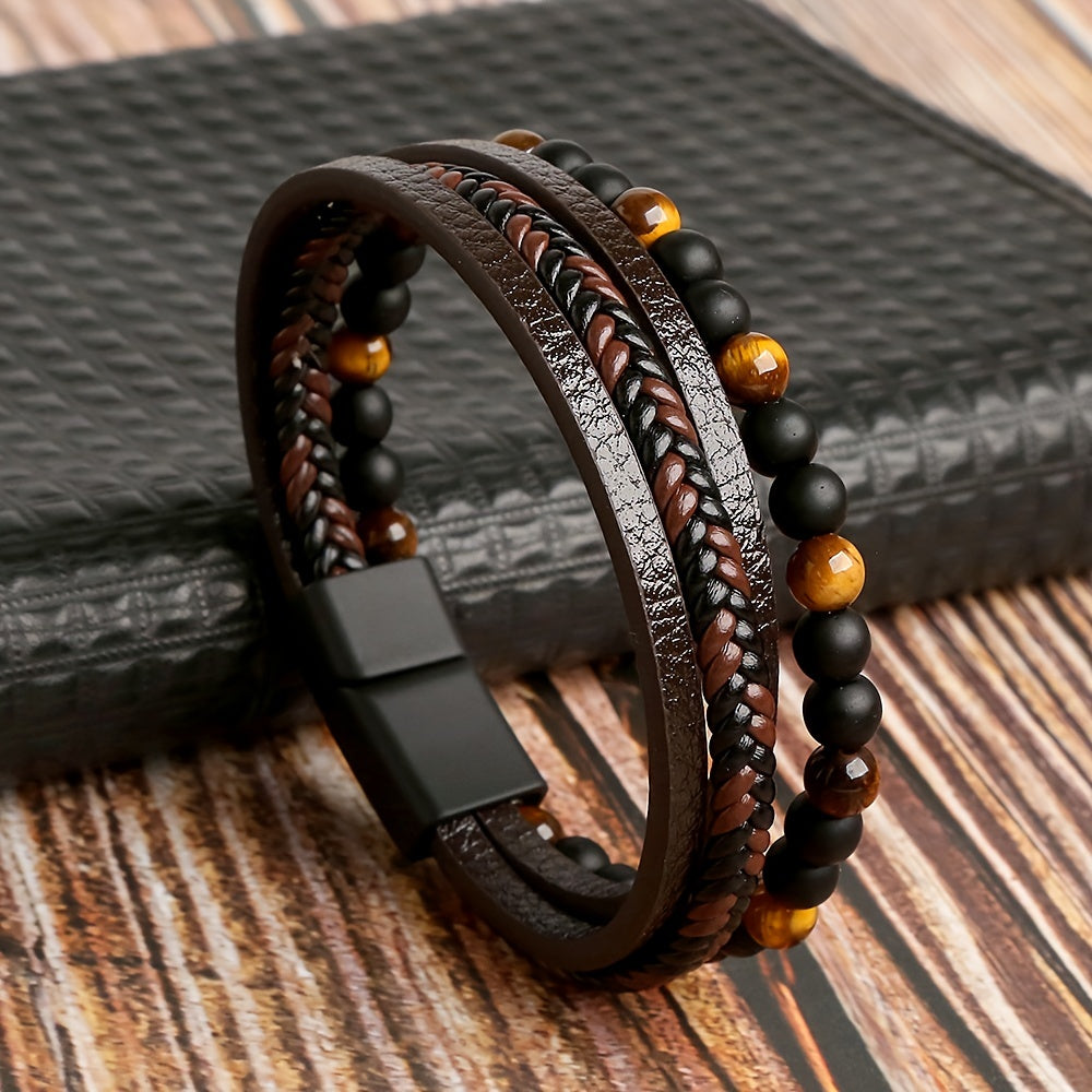 characteristic punk tiger eye stone bracelet
