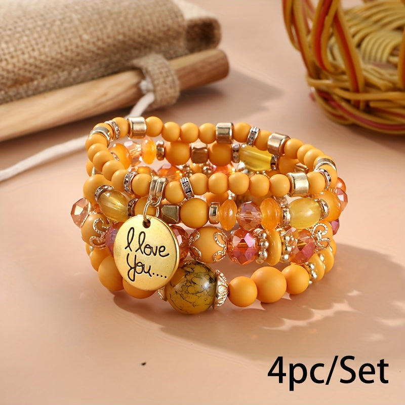 bohemian multilayer bead bracelet