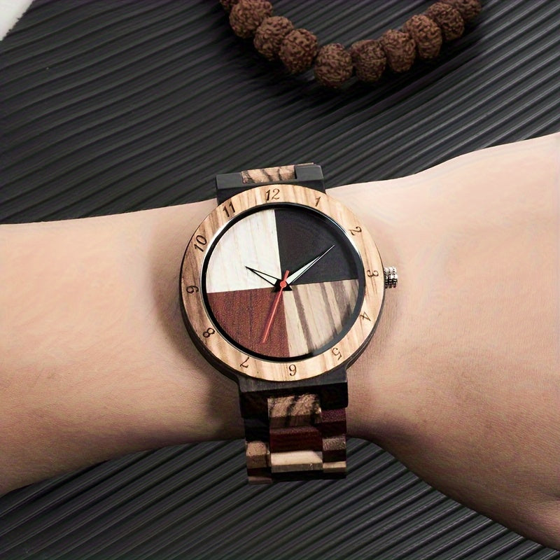 Multicolor Men's Full Wooden Panel Watch