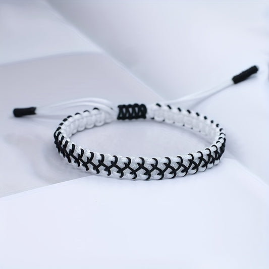 Sports Leisure Contrast Color Braided Bracelet