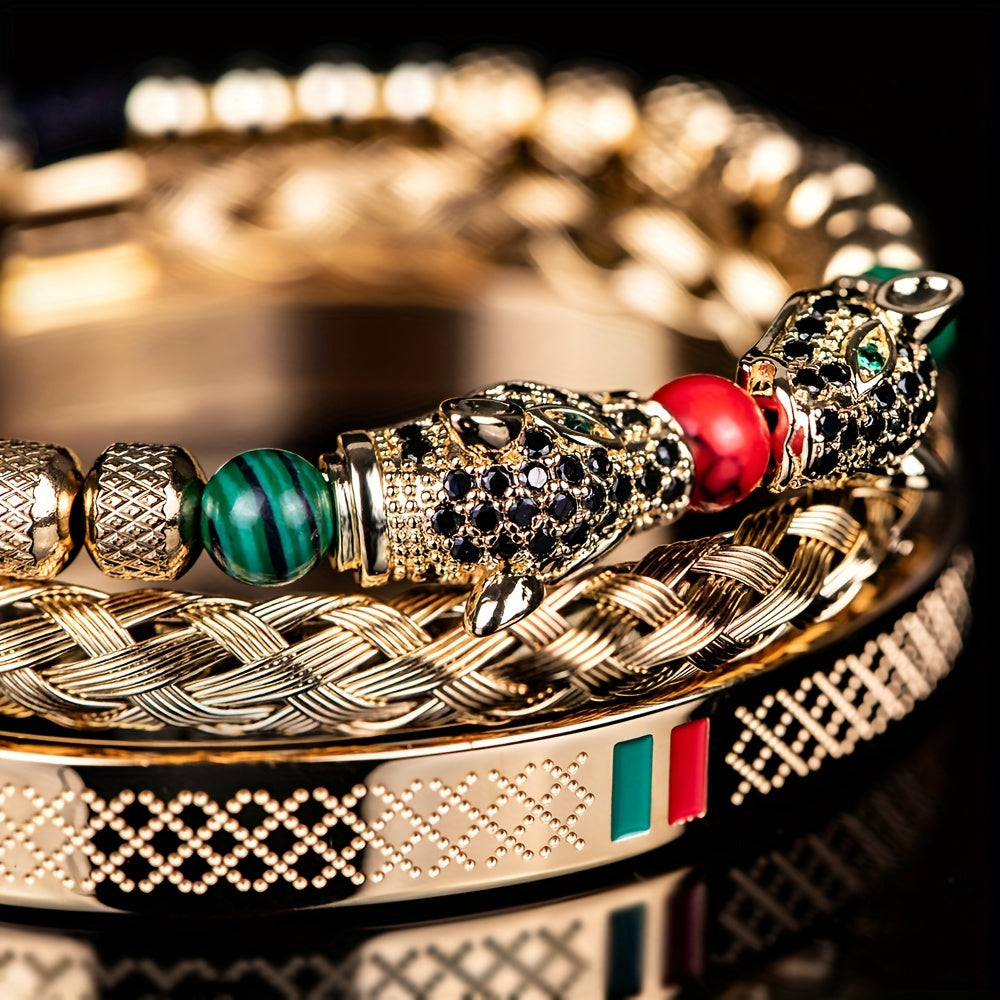 Double Leopard Head Bracelet