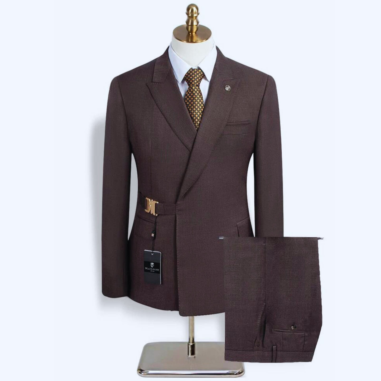 Luxury Notch Lapel Suit Brown
