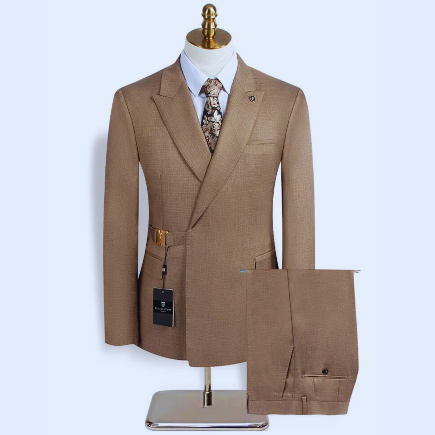 Luxury Notch Lapel Suit Khaki