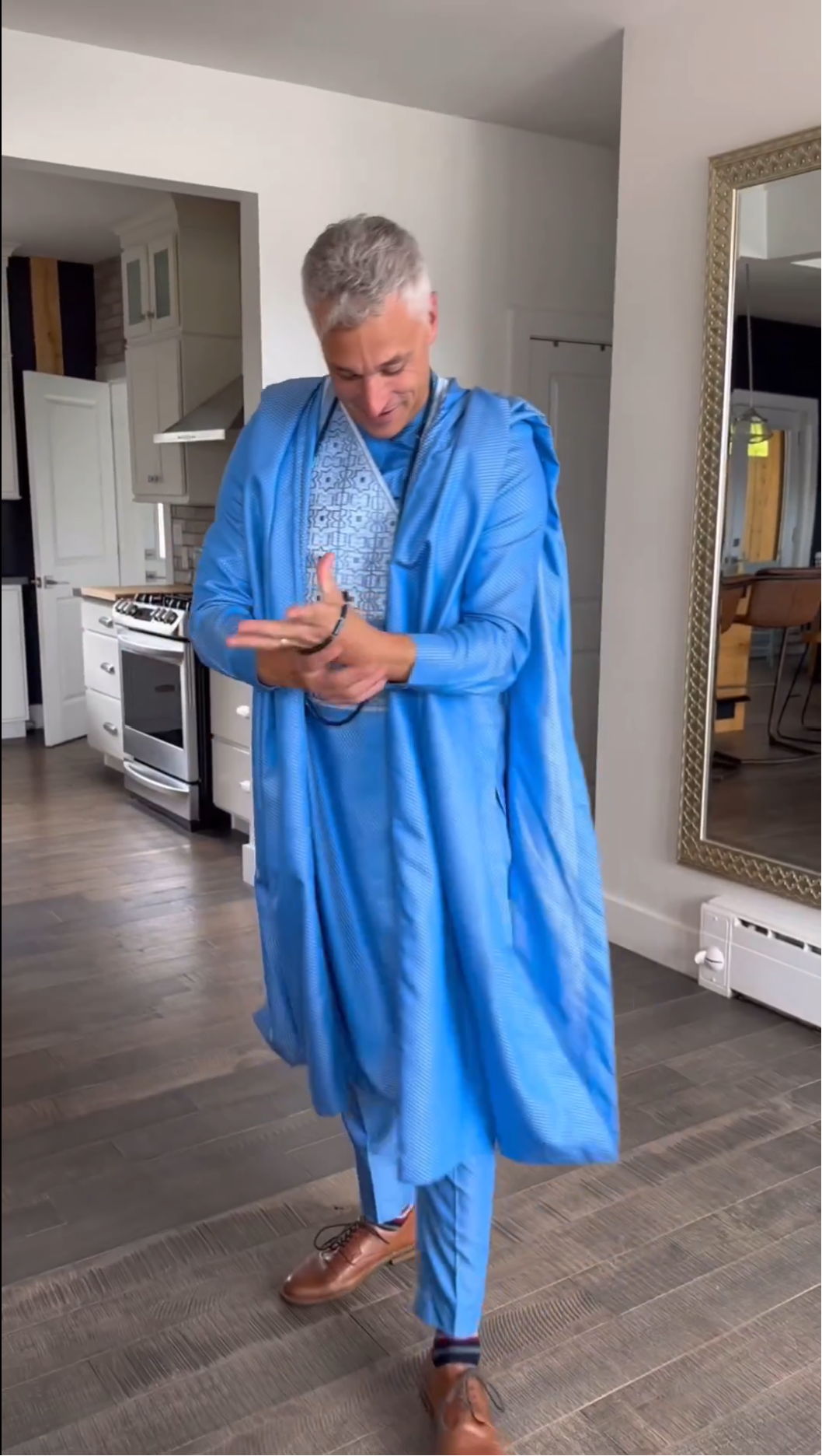 Luxury Sky Blue Agbada for Men.