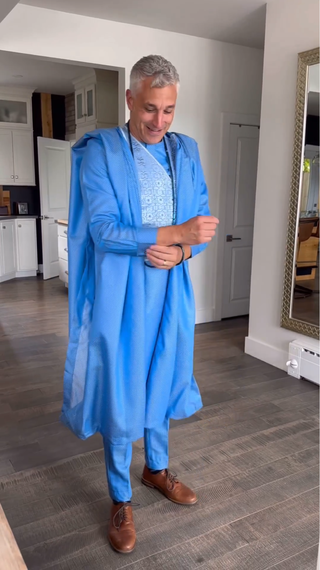 Luxury Sky Blue Agbada for Men.