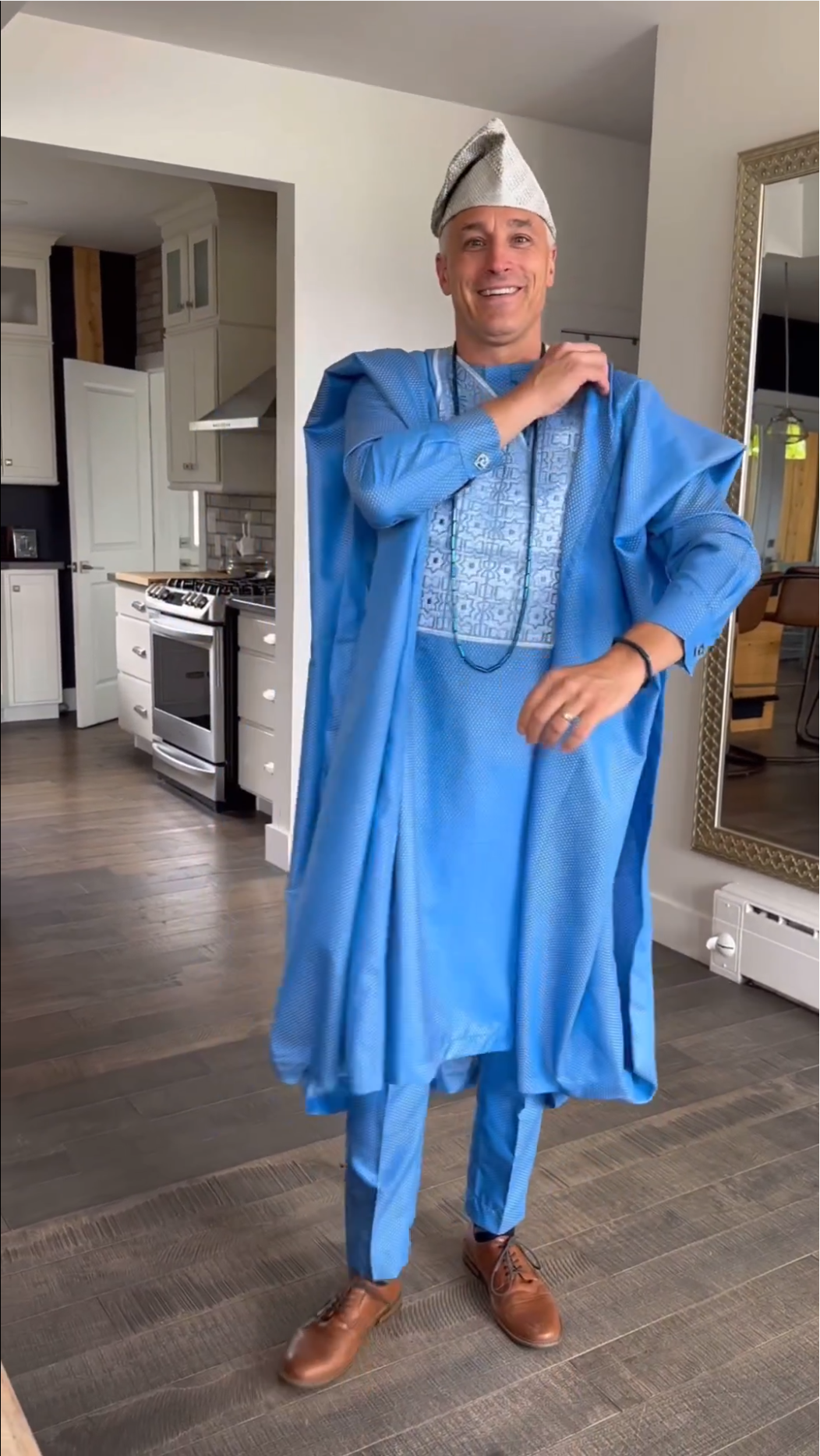 Luxury Sky Blue Agbada for Men.