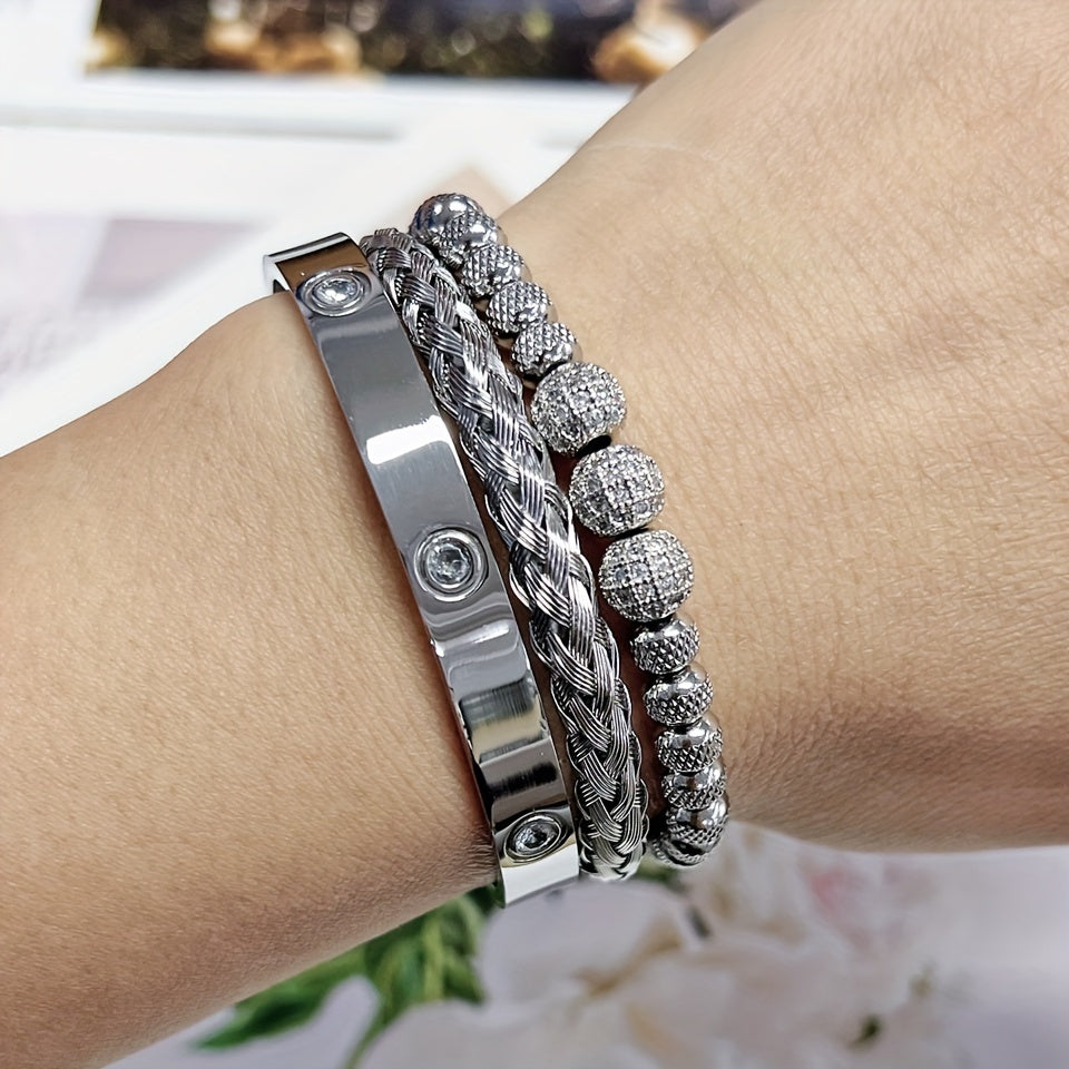 Vibrant Crystal Beaded Bracelets, Men's Fashion Accessories, Couples Jewelry, Enamel Green Red Bangles