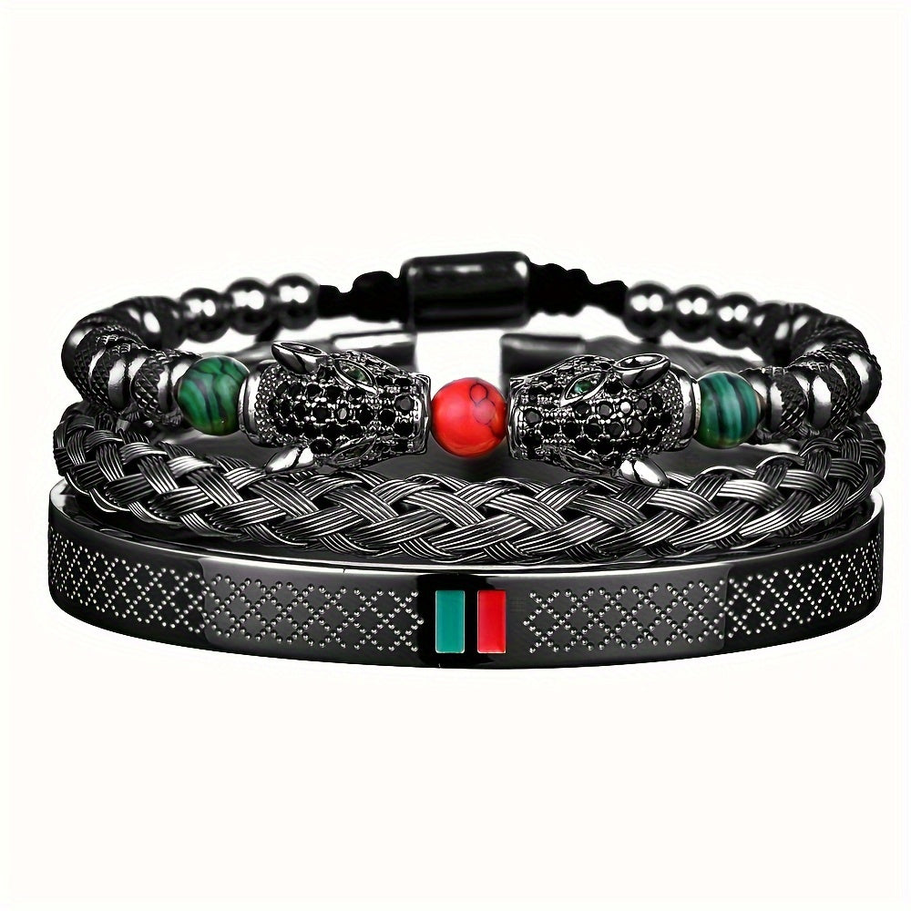 Double Leopard Head Bracelet