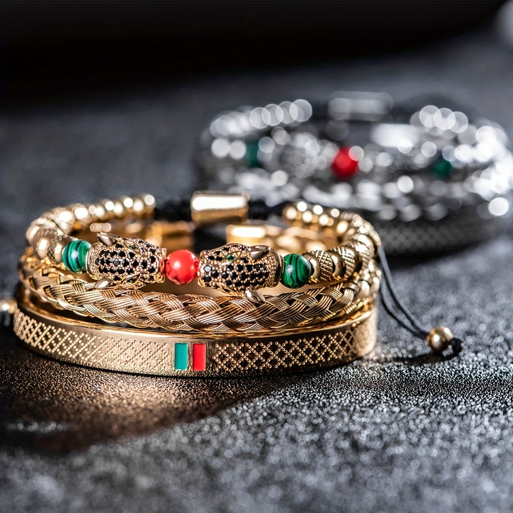 Double Leopard Head Bracelet for Men | Metal