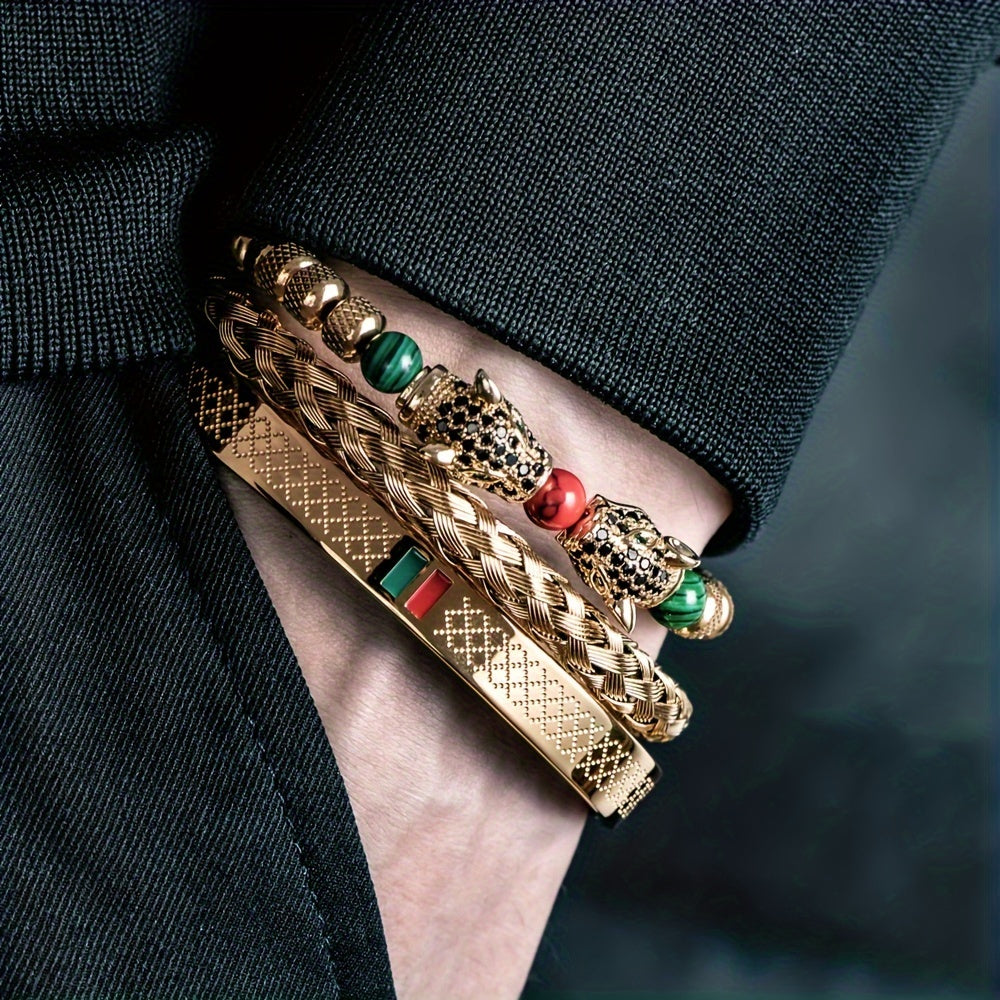 Double Leopard Head Bracelet