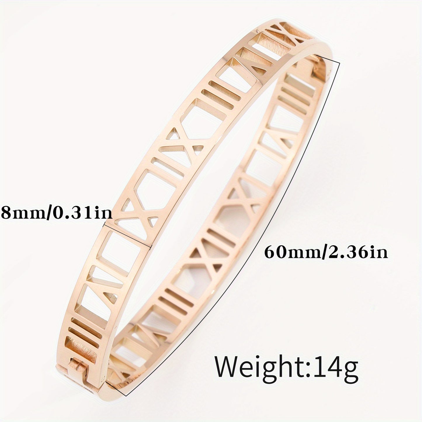 Classic Hollow Roman Numeral Unisex Bracelet.