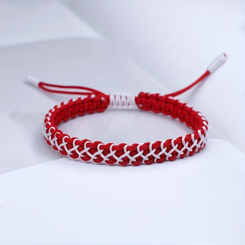 Sports Leisure Contrast Color Braided Bracelet