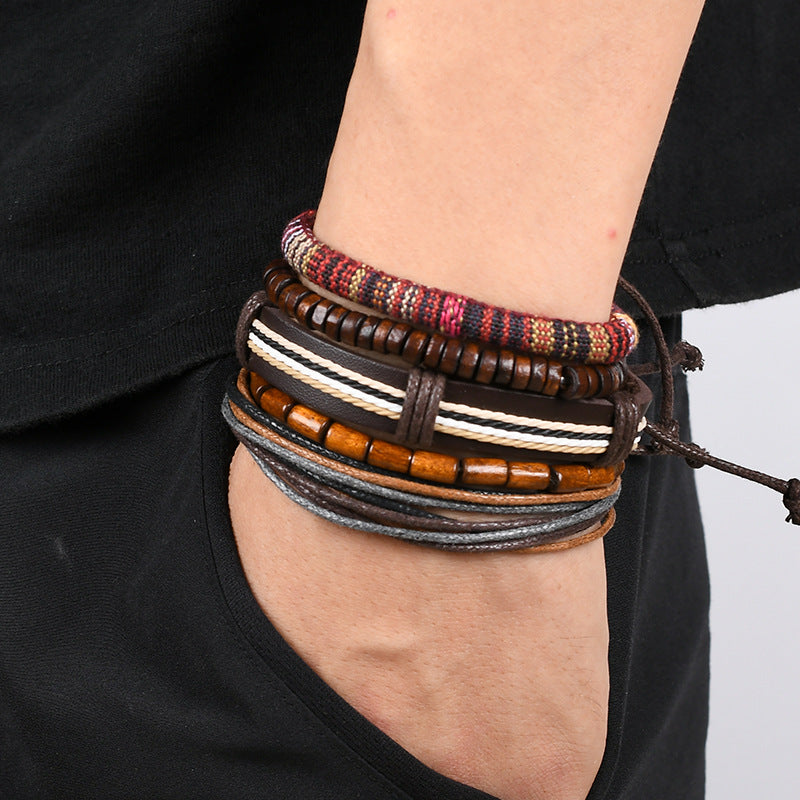 Adjustable Leathe Bracelet for Men | Brown