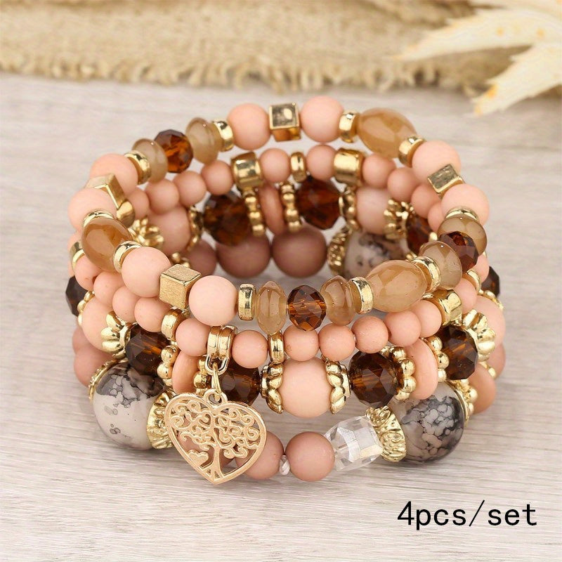 vintage peach heart pendant bracelet