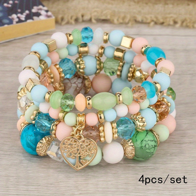 vintage peach heart pendant bracelet