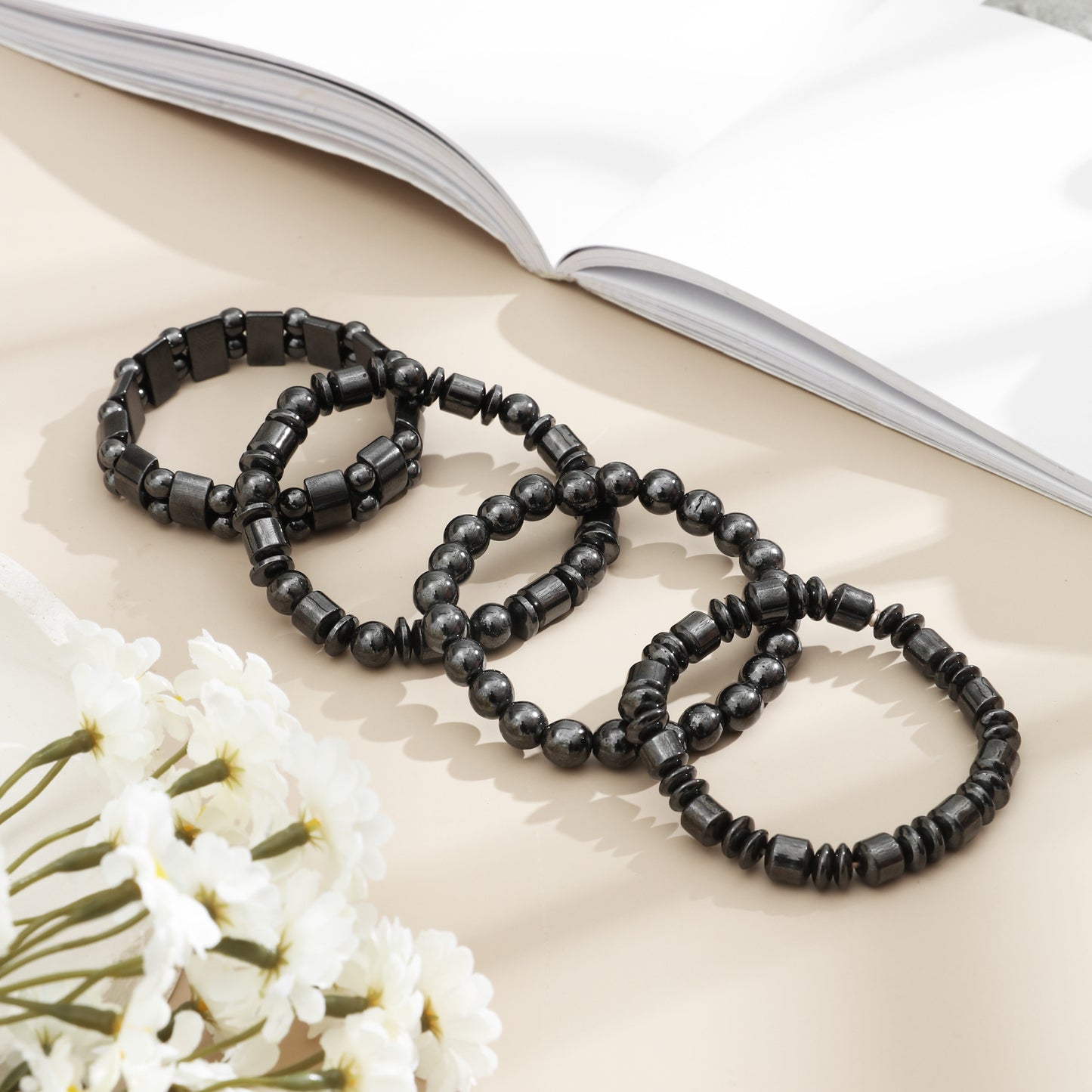 Men's Sports Black Magnetic Bracelet