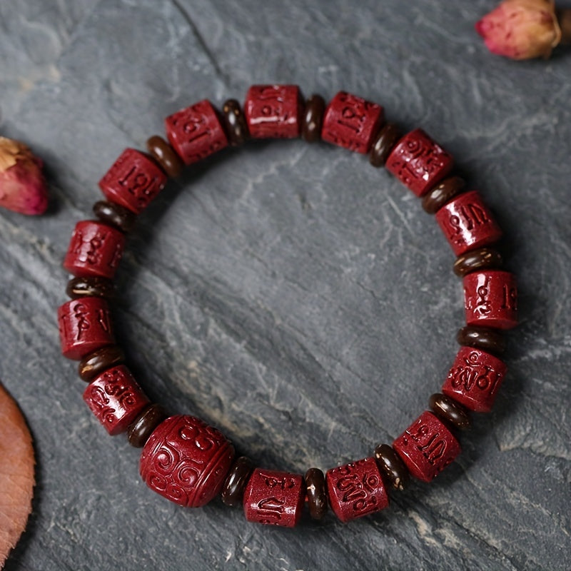 Red men's bracelet, stylish accessory, adjustable wristband, men's fashion jewelry