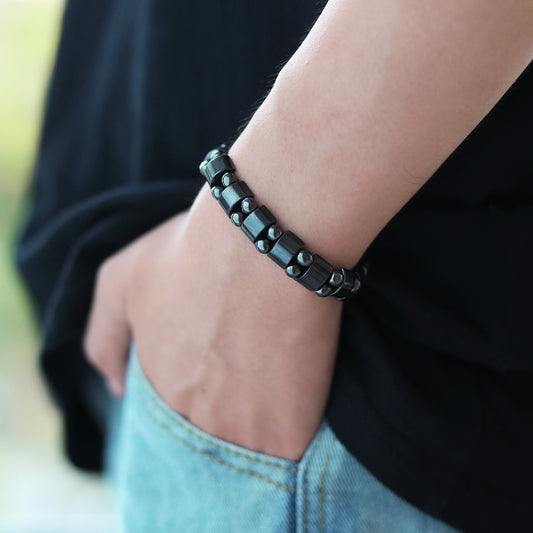 Men's Sports Black Magnetic Bracelet
