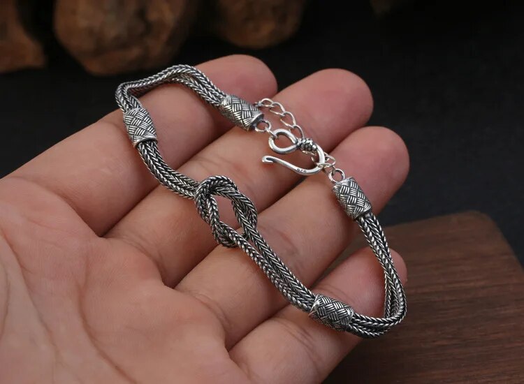 Hand Braided Celtic Silver Bracelet