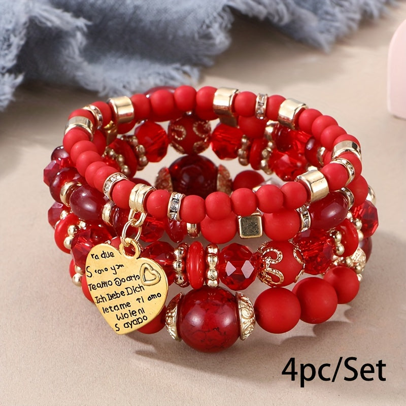 vintage peach heart pendant bracelet