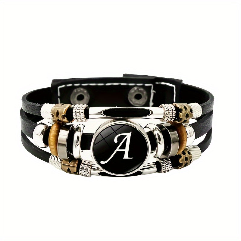 multilayer braided PU leather bracelet