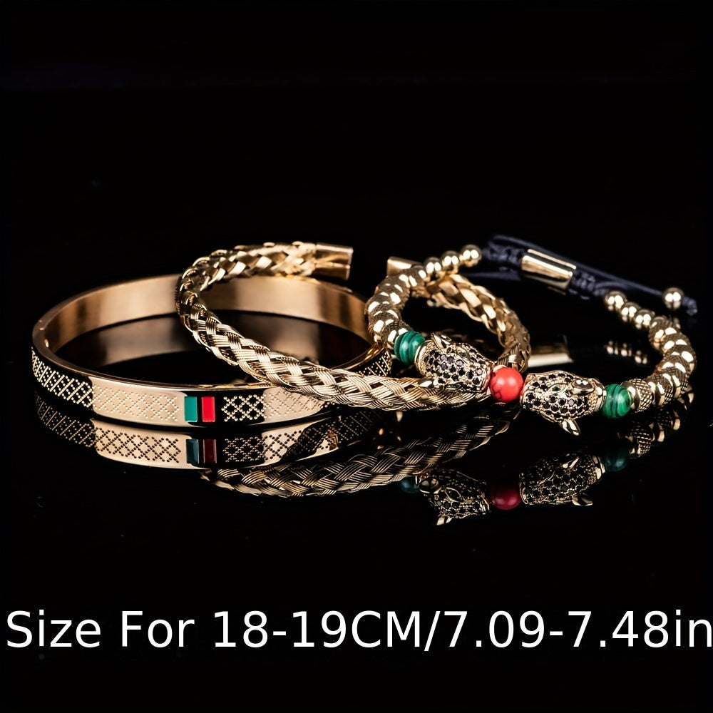 Double Leopard Head Bracelet
