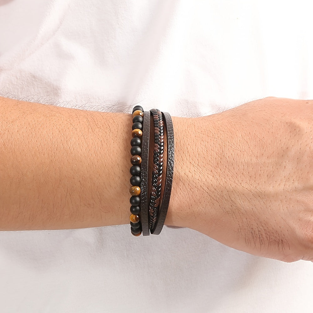 trendy braided leather wristwear