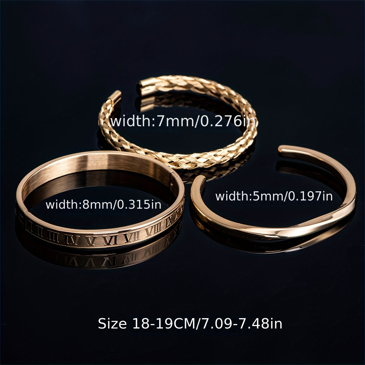 Punk stainless steel bracelet set, Hip hop jewelry for men, Urban fashion accessories, Stylish stainless steel bracelets, Statement bracelets for men