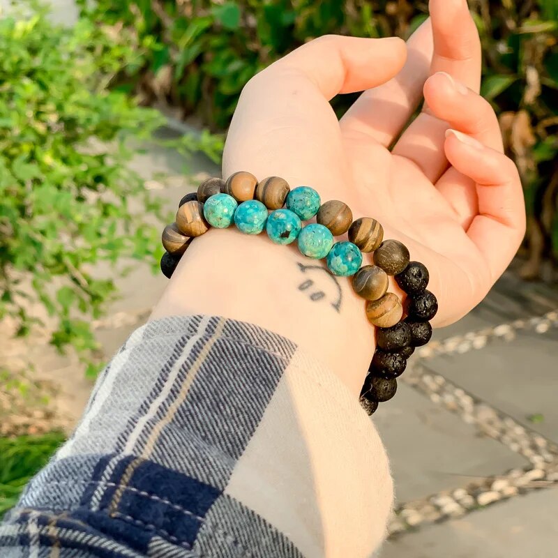 Lava Bead bracelet for men